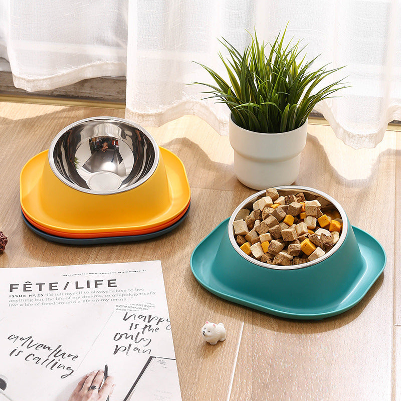Petsup Pet Anti-Ant Bowl Stainless Bowl Ant-Proof Tilted Design For Better Posture For Dogs And Puppy