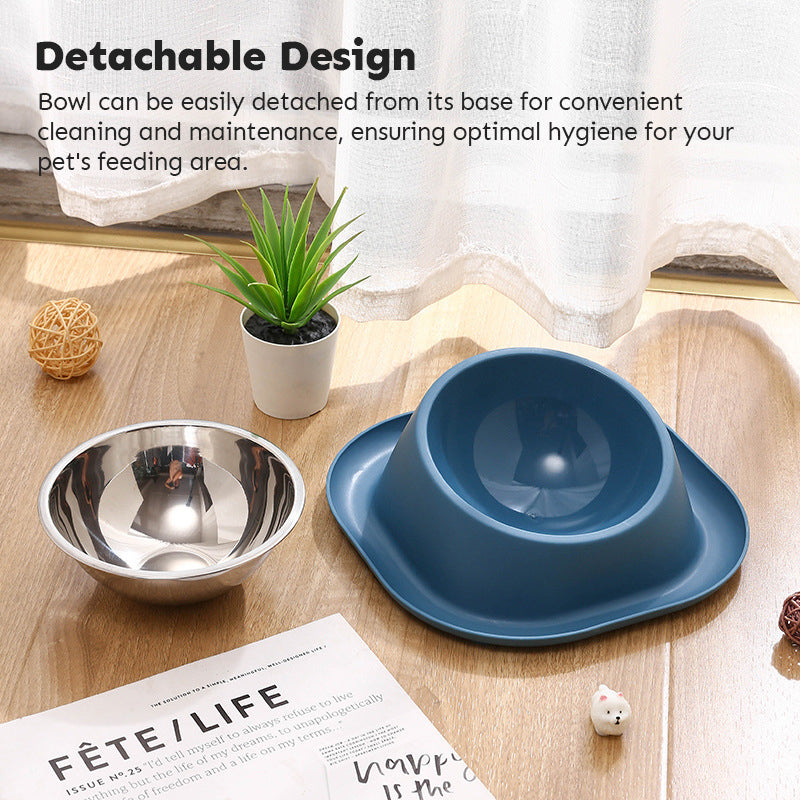 Petsup Pet Anti-Ant Bowl Stainless Bowl Ant-Proof Tilted Design For Better Posture For Dogs And Puppy