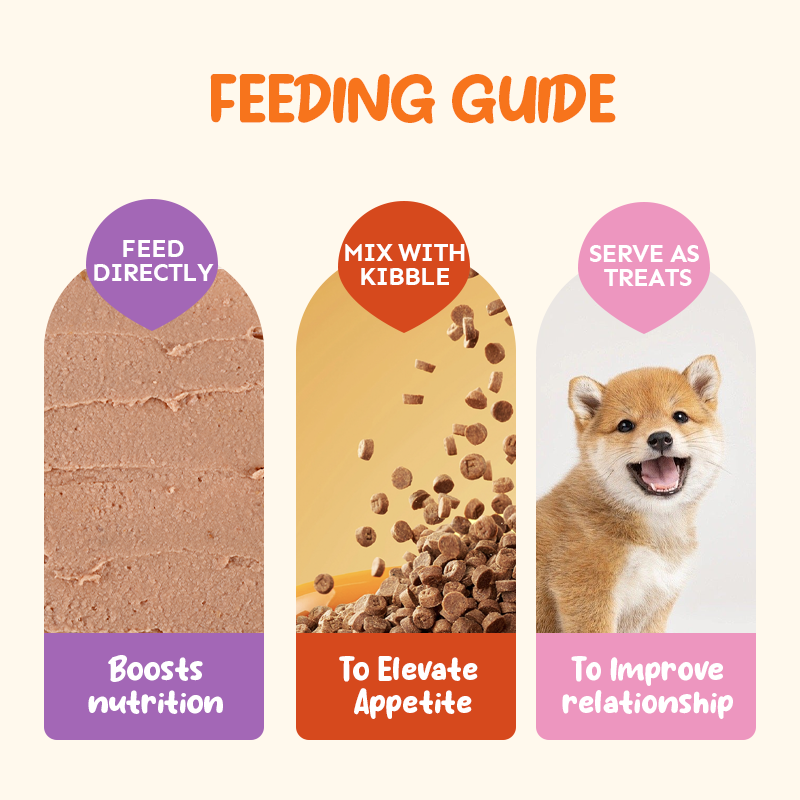 Petsup Dog Puppy Mini Meat Mousse 6Pcs/Pack 270g - Multivitamins Nutrient-Rich Flavors Duck Chicken Beef And Salmon Wet Food