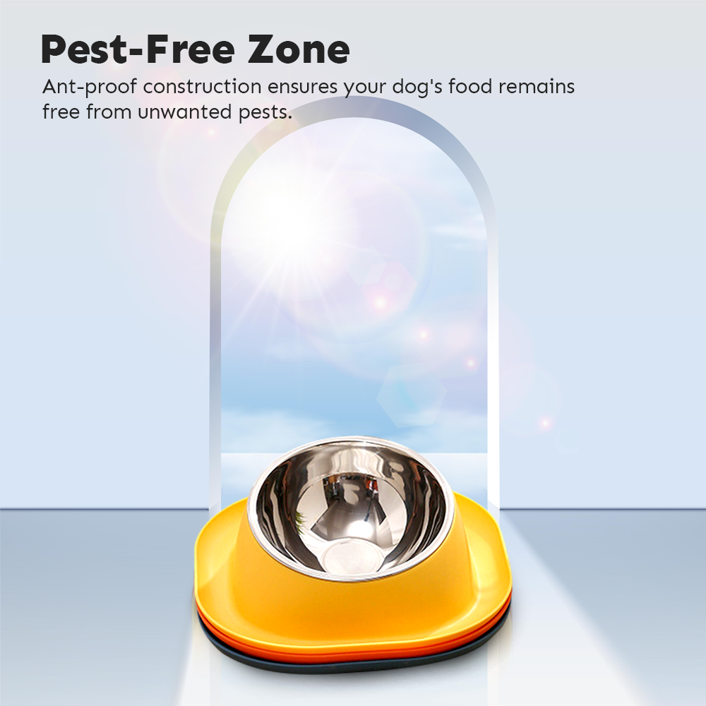 Petsup Pet Anti-Ant Bowl Stainless Bowl Ant-Proof Tilted Design For Better Posture For Dogs And Puppy