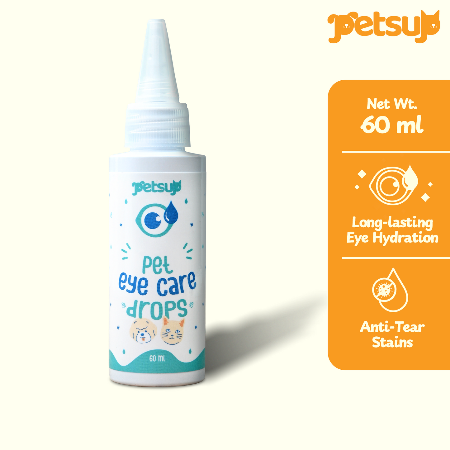 Petsup Pet Ear Drop Eye Drop Cleaning Earwax For Infection Remove Dirt Anti-Bacterial For Dogs Cats