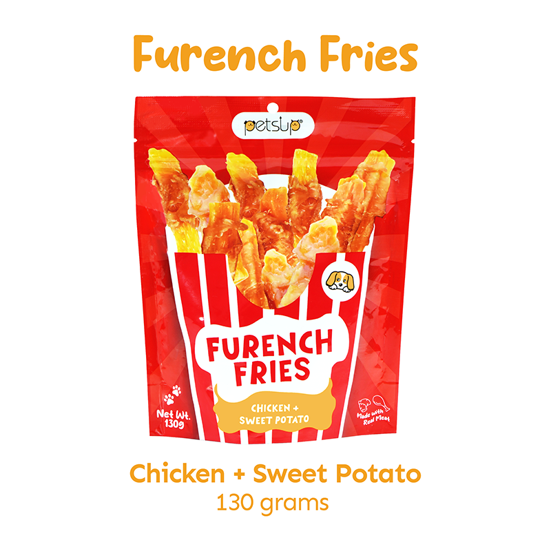 Petsup Furench Fries 130g - Chicken Duck Sweet Potato - Real Meat Dog Dental Treats