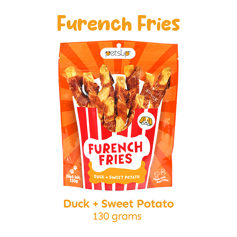 Petsup Furench Fries 130g - Chicken Duck Sweet Potato - Real Meat Dog Dental Treats