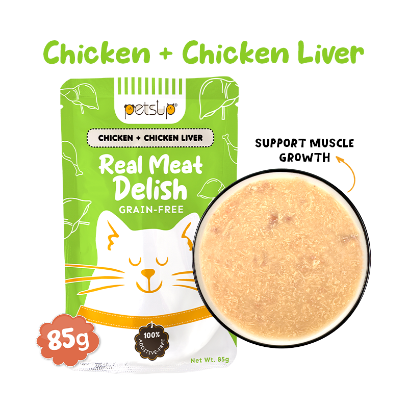 Petsup Cat Wet Food Real Meat Delish 85g - Chicken Salmon Tuna Carrot Pumpkin Chicken Liver