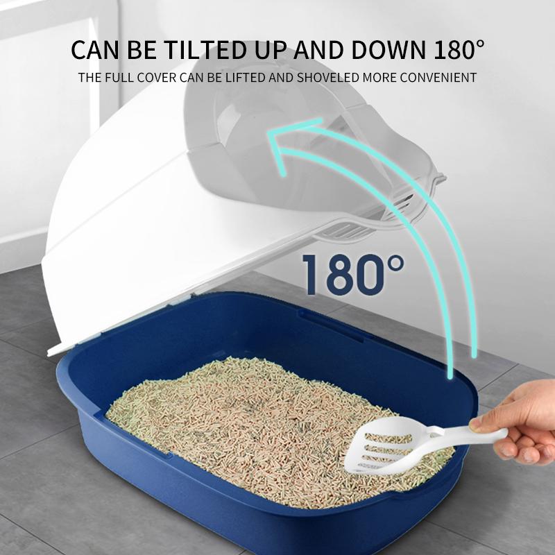Petsup Cat Litter Box with Scoop Large Size Full Semi-Enclosed Door Panel Cat Toilet