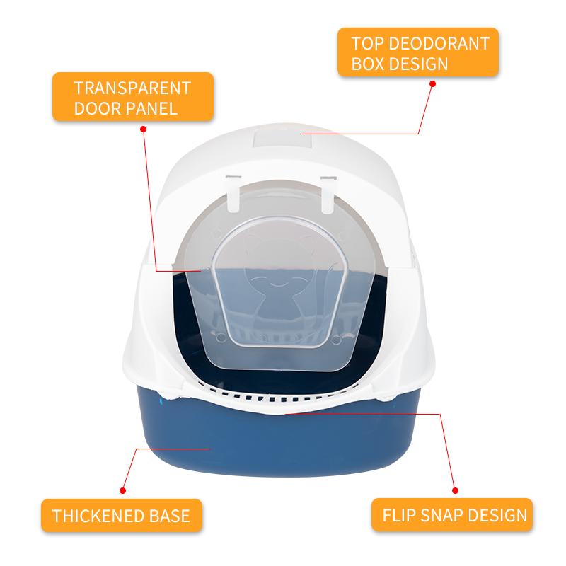 Petsup Cat Litter Box with Scoop Large Size Full Semi-Enclosed Door Panel Cat Toilet
