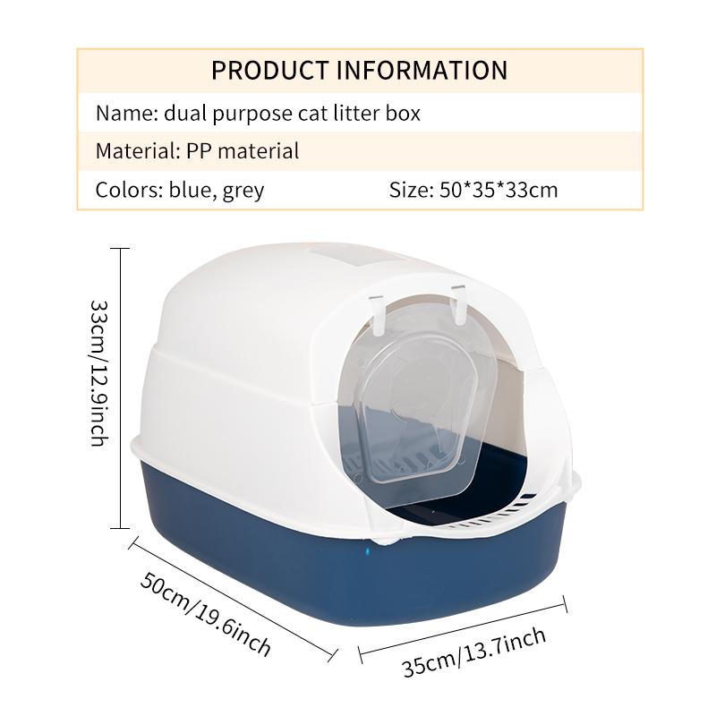 Petsup Cat Litter Box with Scoop Large Size Full Semi-Enclosed Door Panel Cat Toilet