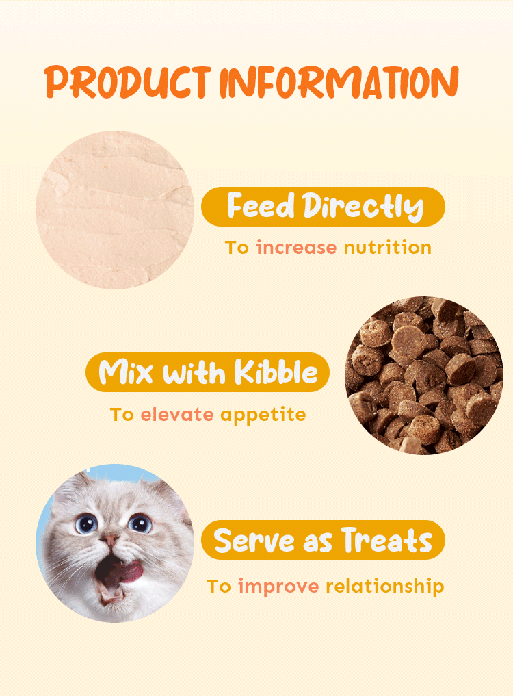Petsup Cat Kitten Mini Meat Mousse 270g 6Pcs/Pack - Multivitamins Fish Oil Omega-3 Probiotic Prebiotic Cat Kitten Wet Food