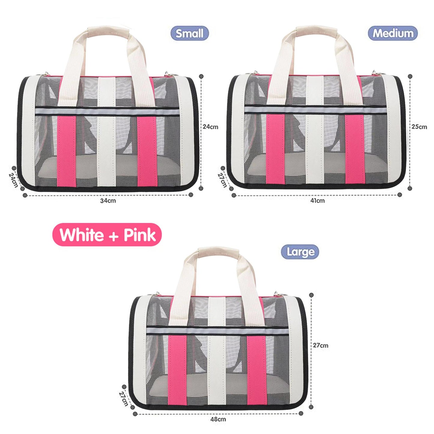 Petsup Pet Lightweight Breathable Pet Bag Foldable Large Space Luminous Strip Pet Bag 4 Pieces Breathable Mesh Comfortable Pet Go Out Bag