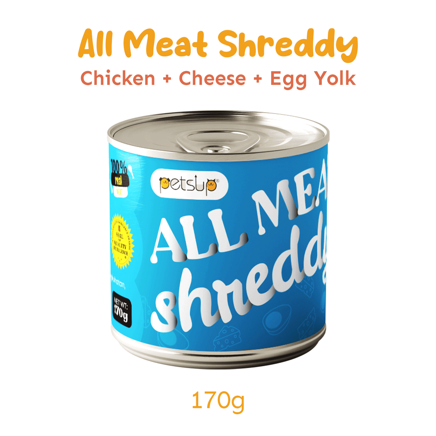Petsup All Meat Shreddy 170g Can Dog Wet Food Real Duck Chicken Breast Vegetables Healthy Adult Food