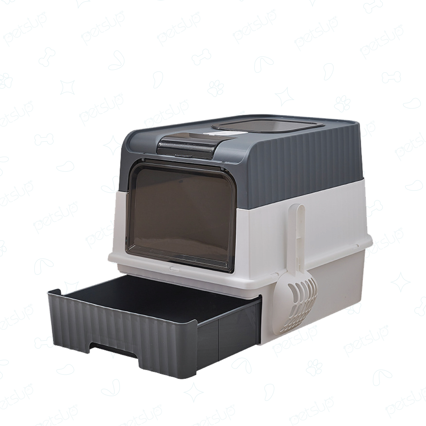 Petsup Minimalist Cat Litter Box With Top Door and Drawer