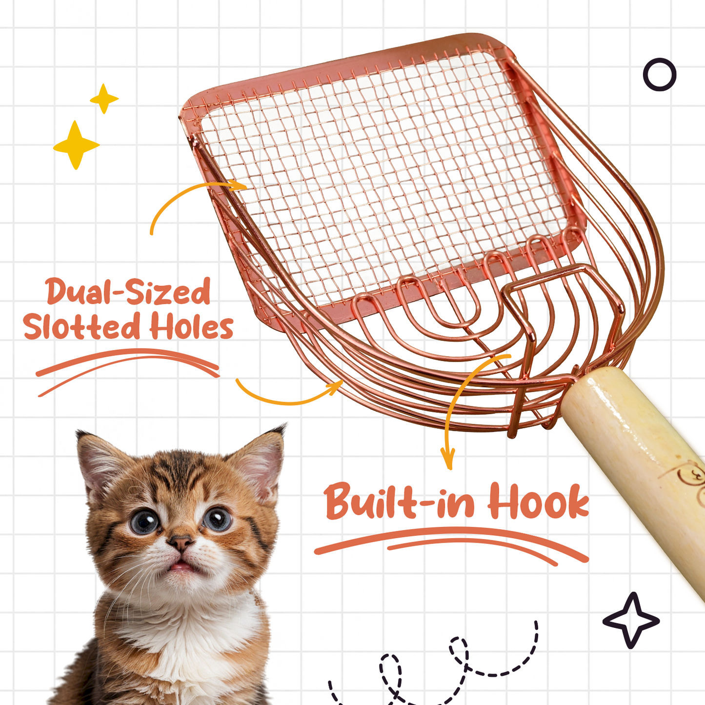 Petsup Cat Litter Scoop Litter Scoop Shovel Pet Cleaning Supplies With Comfortable Wooden Handle