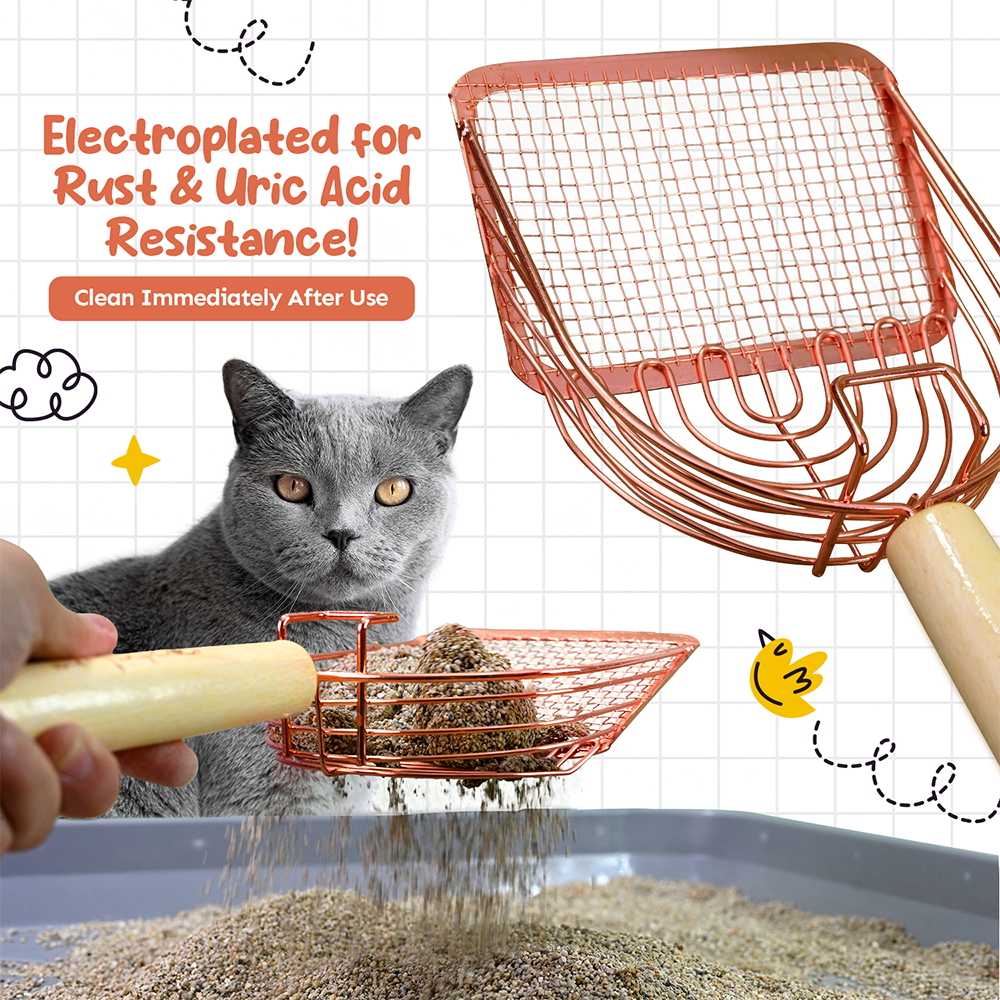 Petsup Cat Litter Scoop Litter Scoop Shovel Pet Cleaning Supplies With Comfortable Wooden Handle