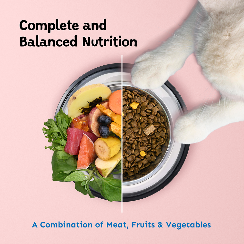 Petsup Freeze Dried Cat Food 1kg - Salmon Tuna Egg Yolk Dry Food Treats for Kitten Adult All Breeds