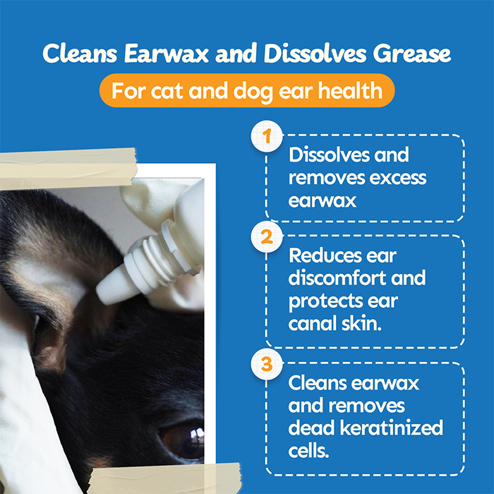 Petsup Pet Ear Drop Eye Drop Cleaning Earwax For Infection Remove Dirt Anti-Bacterial For Dogs Cats