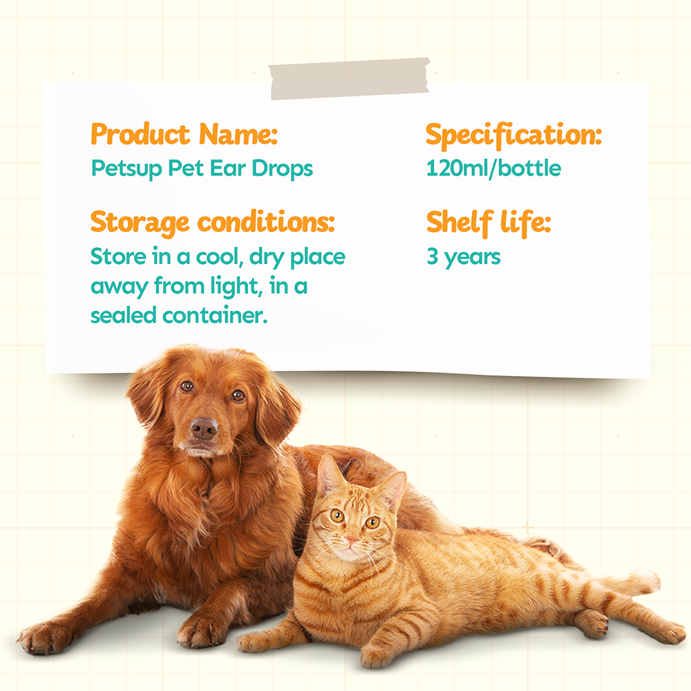 Petsup Pet Ear Drop Eye Drop Cleaning Earwax For Infection Remove Dirt Anti-Bacterial For Dogs Cats