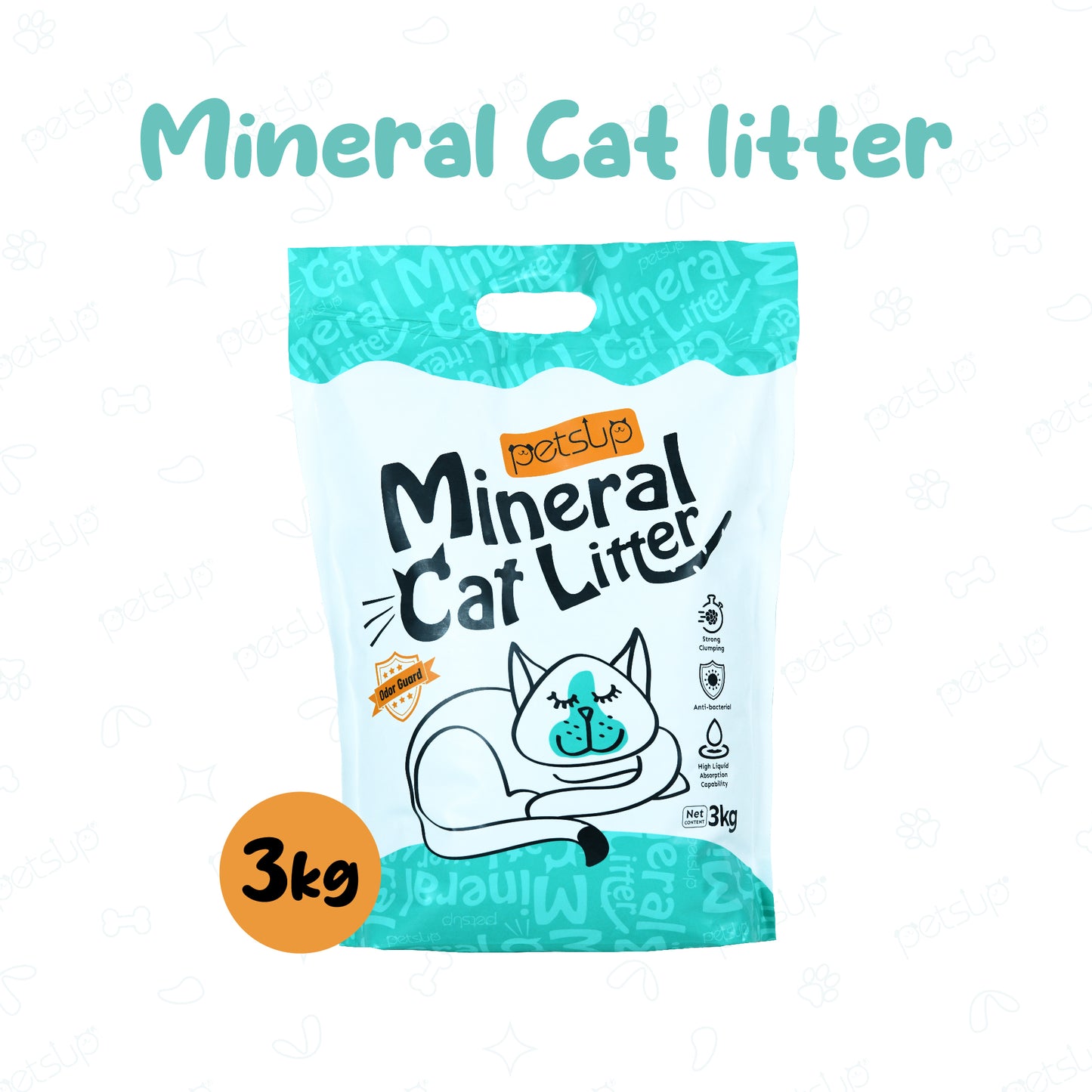 Petsup Mineral Cat Litter Sand 3 Kgs Odor Control High Absorbent