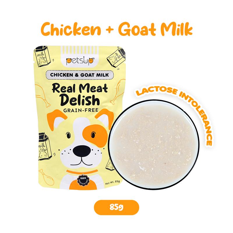 Petsup Dog Real Meat Delish Dog Wet Food 85g - Rich in Creamy Soup Vegetable Hydrating Dog Food For Puppy Real Chicken