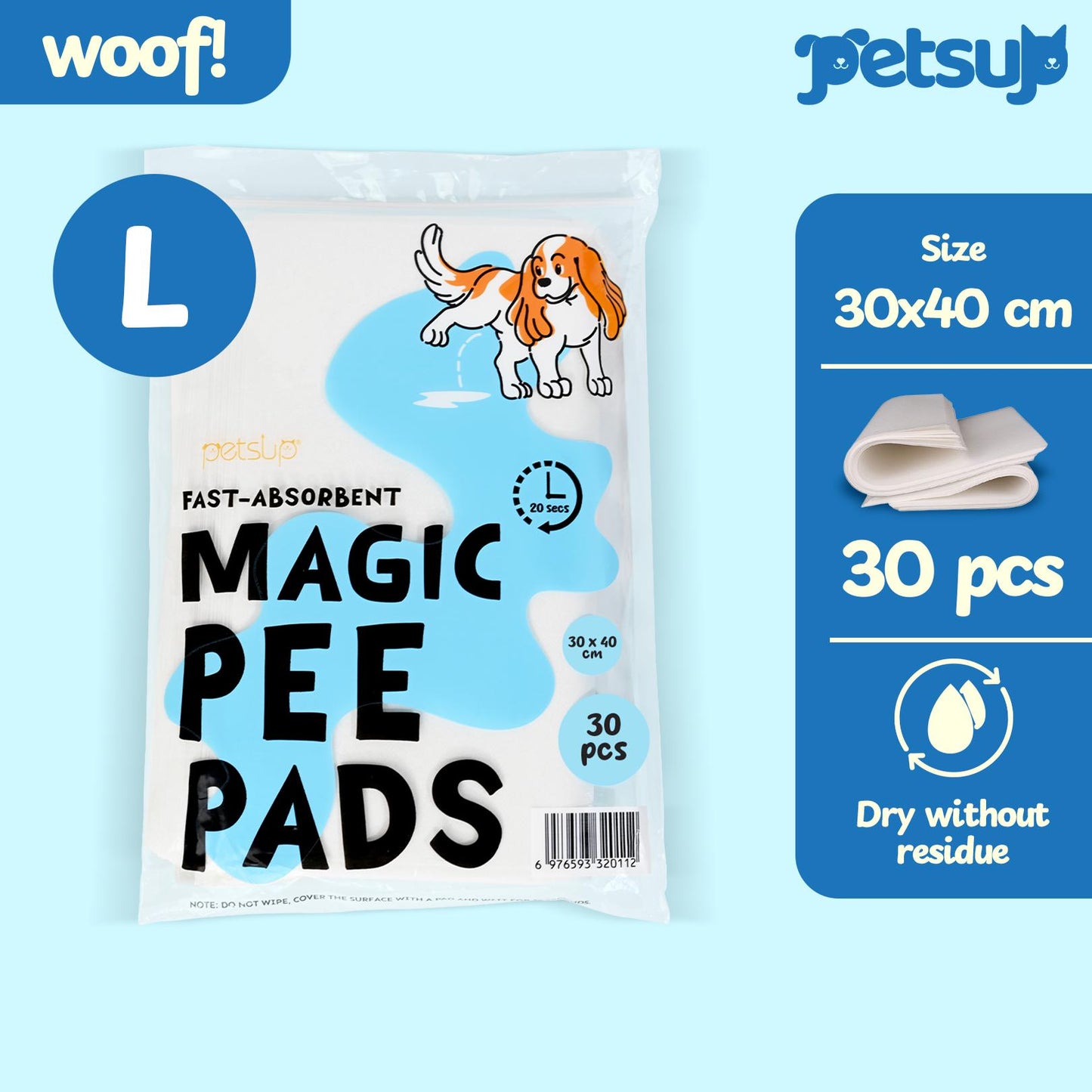 Petsup Fast-Absorbent Magic Pee Pads 50pcs