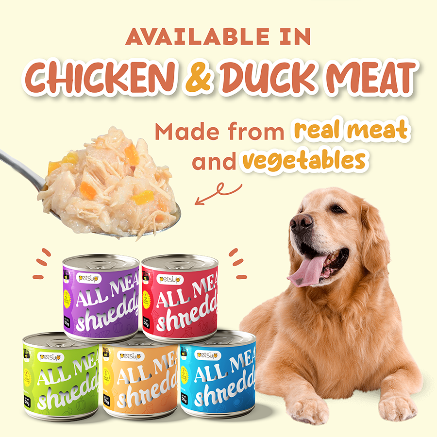Petsup All Meat Shreddy 170g Can Dog Wet Food Real Duck Chicken Breast Vegetables Healthy Adult Food