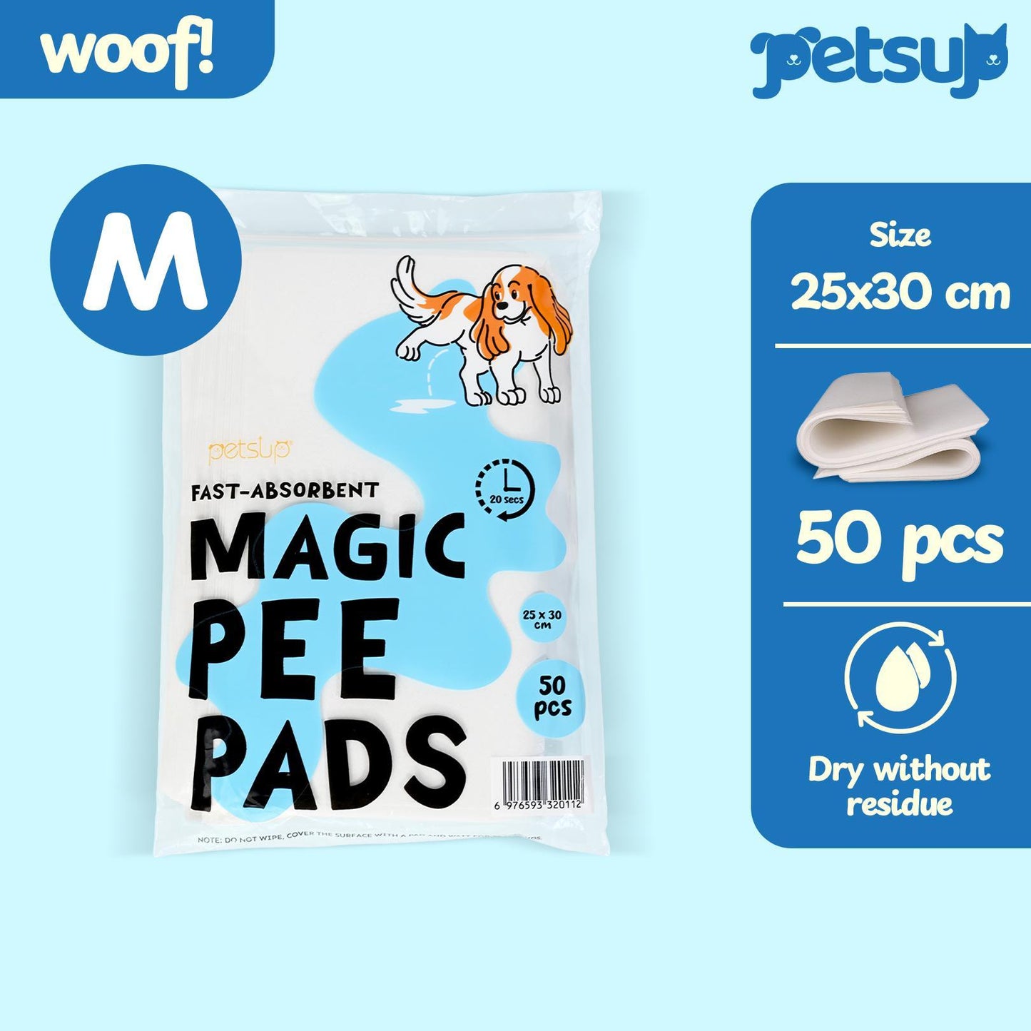 Petsup Fast-Absorbent Magic Pee Pads 50pcs