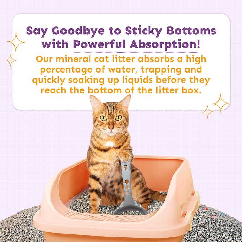 Petsup Mineral Cat Litter Sand Lavender Scent 3Kgs Sodium-Based Mineral Sand Absorbent Low Dust Odor Eliminator Litter Sand For Cats Kittens