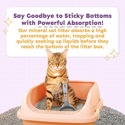 Petsup Mineral Cat Litter Sand Lavender Scent 3Kgs Sodium-Based Mineral Sand Absorbent Low Dust Odor Eliminator Litter Sand For Cats Kittens