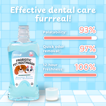Petsup Organic Pet Mouthwash 380ml Probiotic Oral Care Fresh Breath Remove Tartar Cleaning Teeth for Cats and Dogs