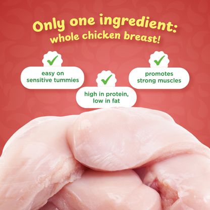 Petsup Steamed Chicken Breast Fillet Steamy Chomps Meal Topper Juicy Chunk Meaty Ready-to-eat Dog Treats Snack For Dogs Cats Vacuum-sealed for Freshness Cat Treats Real Meat Dog Snacks For Dogs & Cats