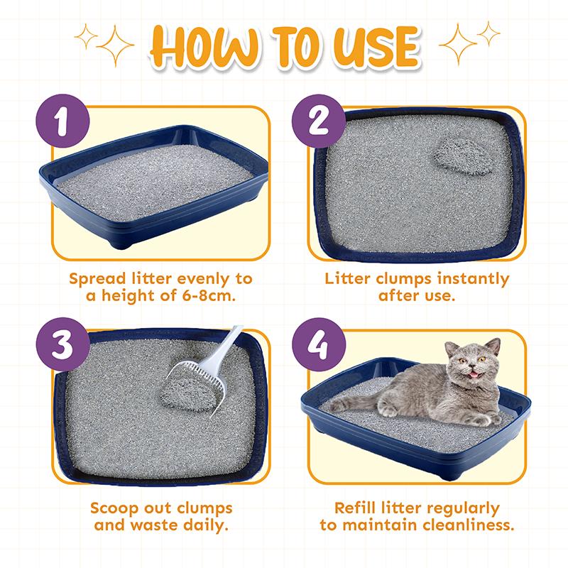 Petsup Mineral Cat Litter Sand Lavender Scent 3Kgs Sodium-Based Mineral Sand Absorbent Low Dust Odor Eliminator Litter Sand For Cats Kittens