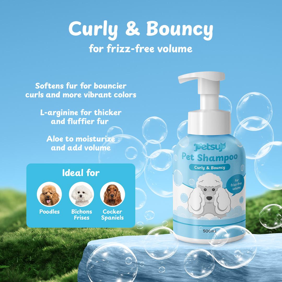 Petsup Pet Shampoo 500ml with Amino Acid Neutral - Anti Odor Soothes Itch 4 Variants Straight Smooth & Curly Bouncy & Short Fresh & Gentle Mild For Sensitive Long-Lasting Pet Care Pet Supplies