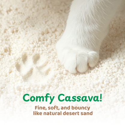 Petsup Cassava Cat Litter Premium 100% Plant Organic Based Easy Scoop Quickly Clumps Non-sticky , Strong Odor Control, Dust-free, Water Absorption, Protect UTI, Supports Respiratory Health, Fragrance-free 2.5kg