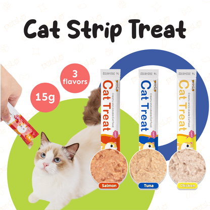 Petsup Chicken Flavor Cat Creamy Strip 15pcs x 15g Cat Treats