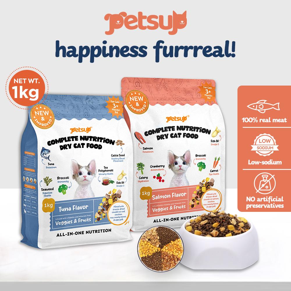 Petsup Freeze Dried Cat Food 1kg - Salmon Tuna Egg Yolk Dry Food Treats for Kitten Adult All Breeds