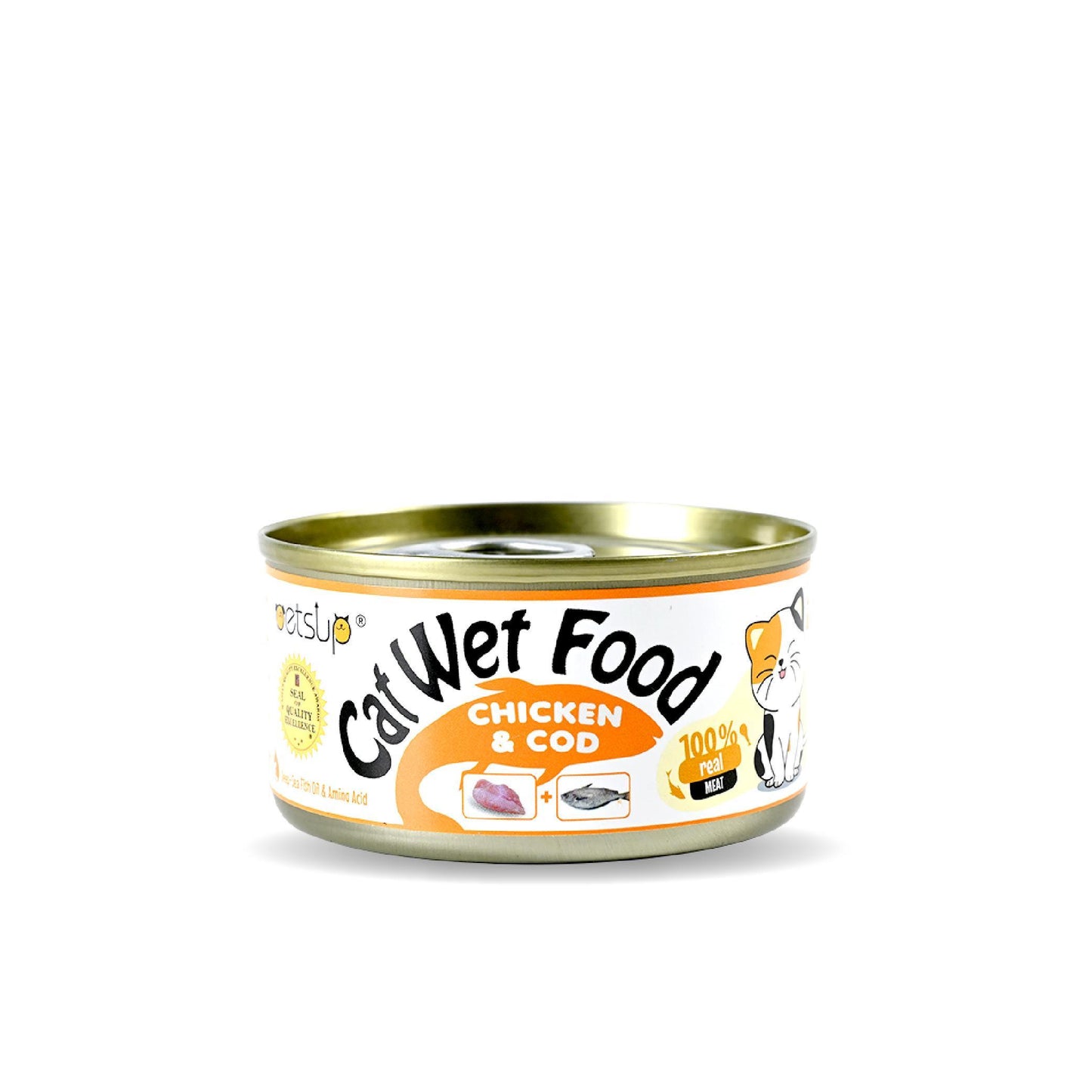 Petsup Cat Canned Wet Food Quality Wet Food - 5 Flavors Tuna Chicken in Soup Salmon Cod Tuna in Soup 85g DHA Protein Minerals Vitamins For Cats And Kittens