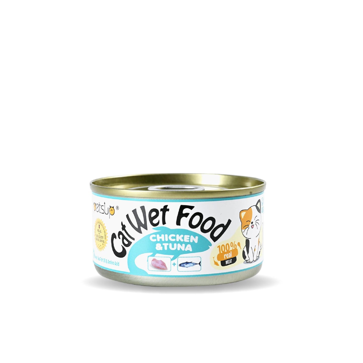 Petsup Cat Canned Wet Food Quality Wet Food - 5 Flavors Tuna Chicken in Soup Salmon Cod Tuna in Soup 85g DHA Protein Minerals Vitamins For Cats And Kittens