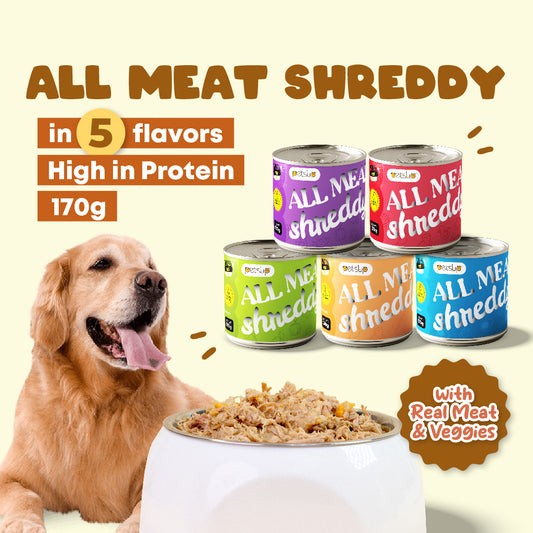 Petsup All Meat Shreddy 170g Can Dog Wet Food Real Duck Chicken Breast Vegetables Healthy Adult Food