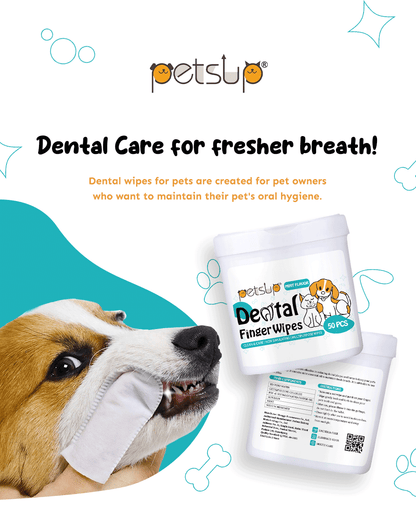 Petsup Dental Finger Wipes for Pets 50pcs