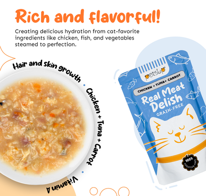 Petsup Real Meat Delish Cat Wet Food Chicken + Tuna + Carrot (Hair & Skin Growth)