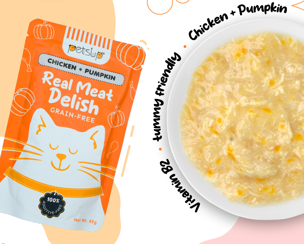 Petsup Real Meat Delish Cat Wet Food Chicken+ Pumpkin (Tummy Friendly)