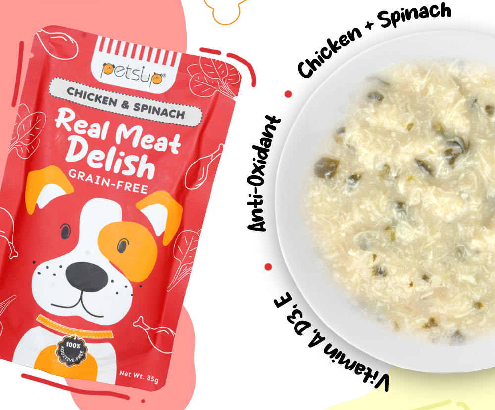 Petsup Real Meat Delish Dog Wet Food (Chicken + Spinach)