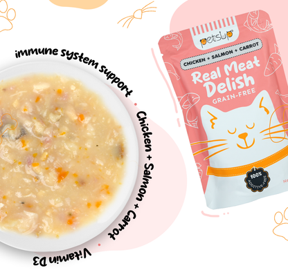 Petsup Real Meat Delish Cat Wet Food Chicken + Salmon + Carrot (Immune System Support)