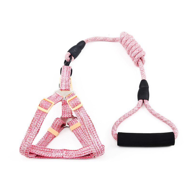 Petsup No Pull Adjustable Dog Leash with Harness (Pink)