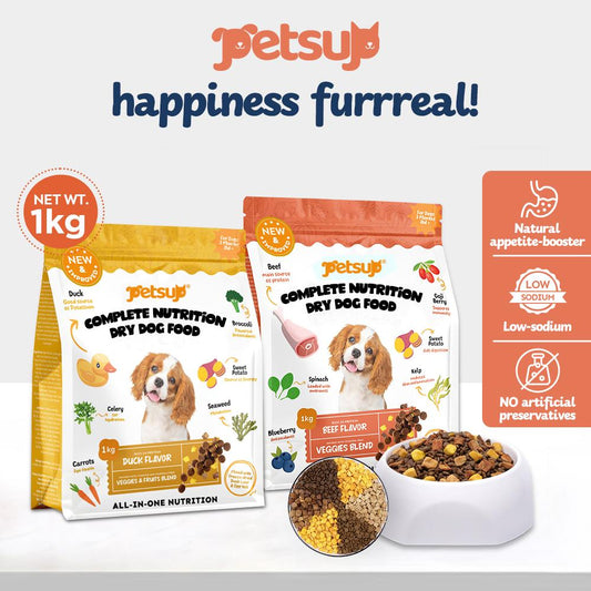 Petsup Freeze Dried Dog Dry Food 1kg for Adult and Puppy All Stage - Beef Duck Liver Egg Yolk