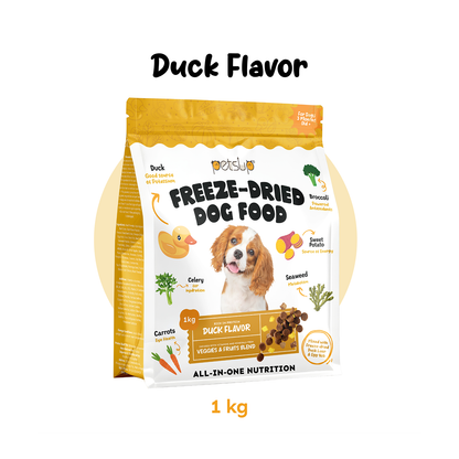 Petsup Freeze Dried Dog Dry Food 1kg for Adult and Puppy All Stage - Beef Duck Liver Egg Yolk