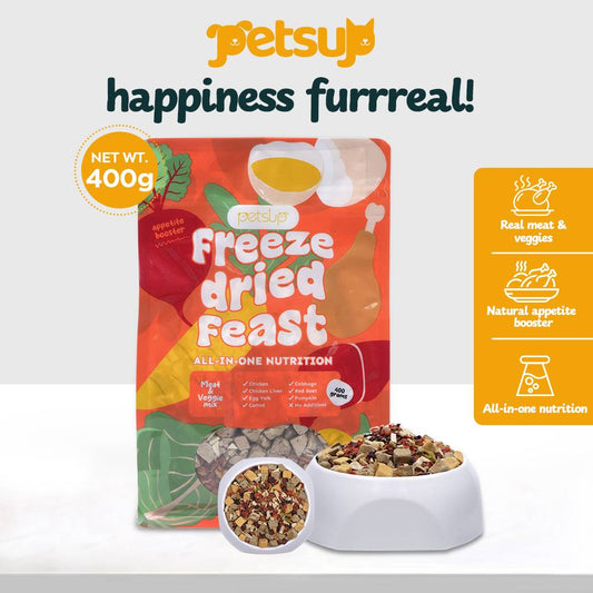 Petsup Freeze Dried Feast 400g Dog Cat Treats Natural Healthy Premium Food Topping Snacks for Pets