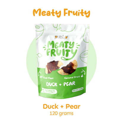 Petsup Meaty Fruity 120g - Chicken Duck Apple Banana Pear - Real Meat & Natural Fruit Dog Treats