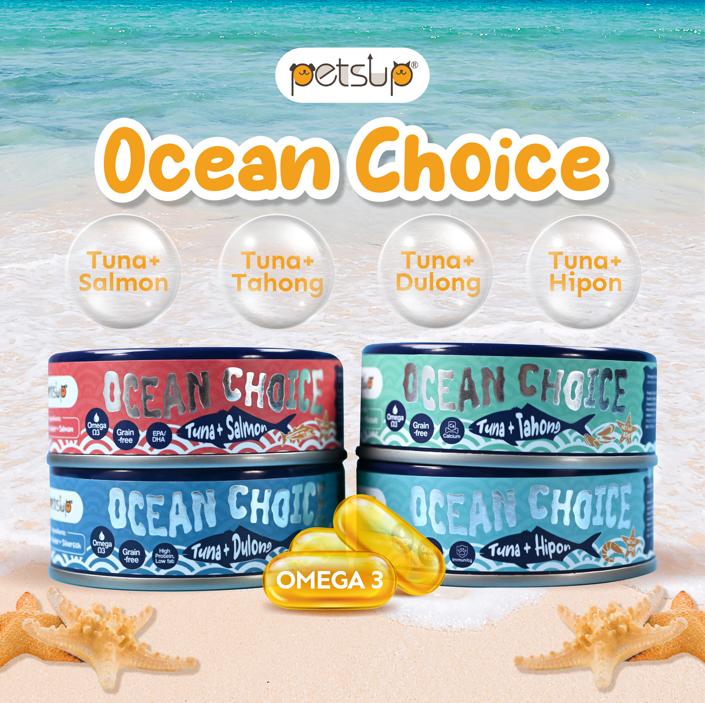 Petsup Ocean Choice Tuna+Hipon 85g Cat Wet Food