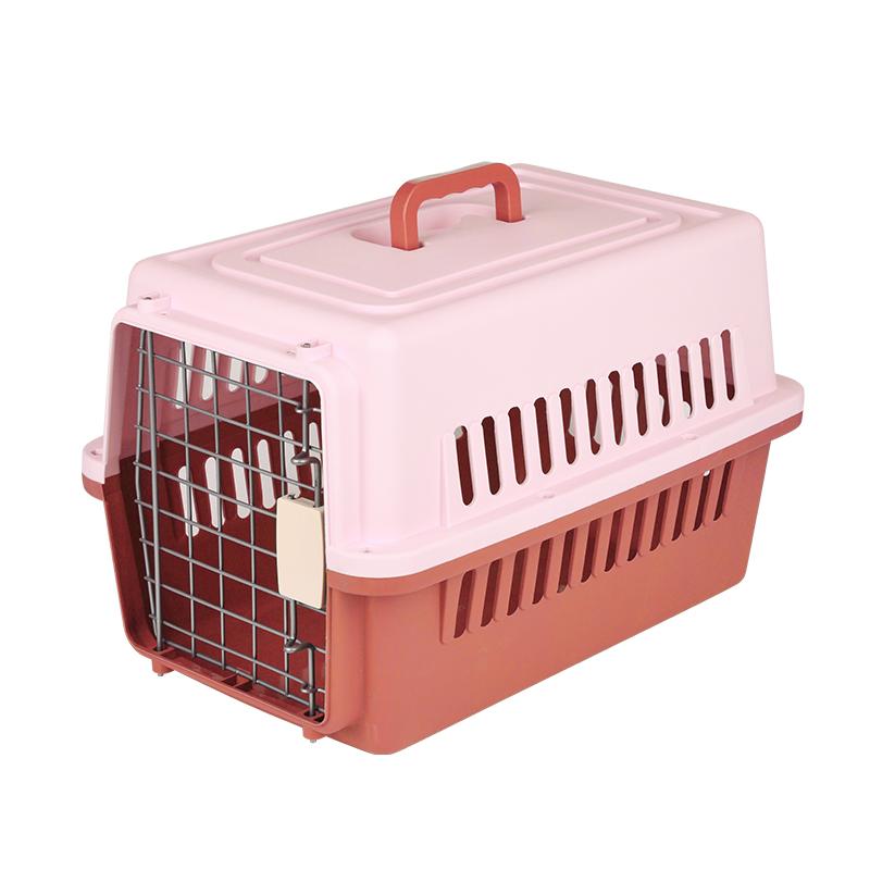 Petsup Cat Pet Travel Cage Outdoor Carrier Animal Air Flight Case Car Transport Crate with Spring Lock