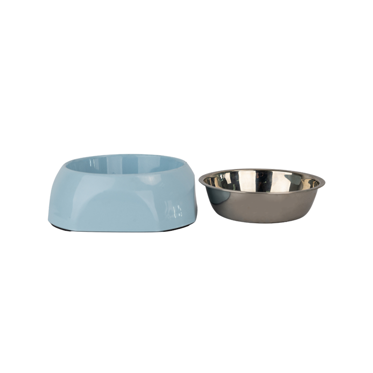 Petsup Stainless Steel Bowl with Non-Slip Plastic Holder (Blue)